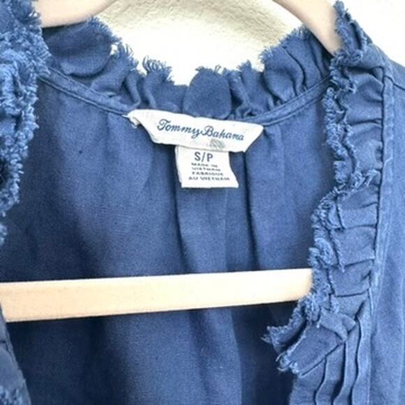 Tommy Bahama Coastalina Linen Pull-Over Top in Navy, Size S Excellent Condition - Picture 2 of 7